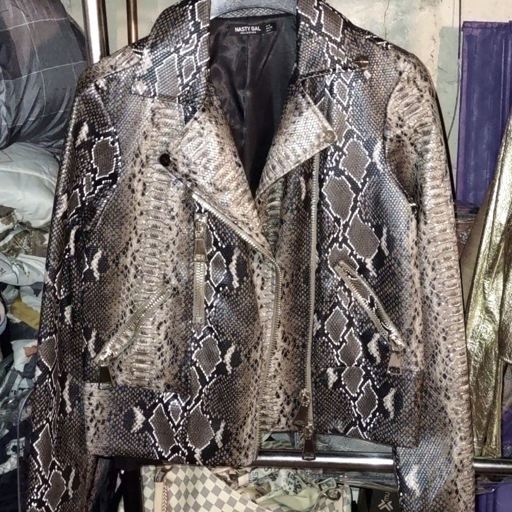 Snakeskin leather jacket